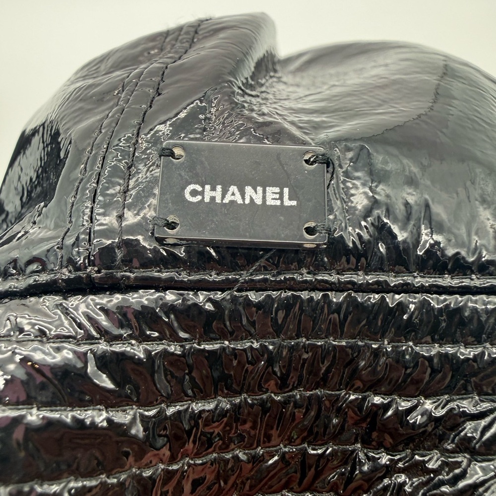 CHANEL Bob Black Patent Leather Bucket Hat - Picture 12 of 12
